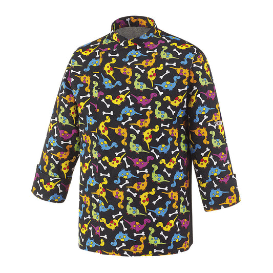 Giacca Dino cuoco Unisex con bottoni a pressione e schiena traspirante in Air Plus EGOCHEF