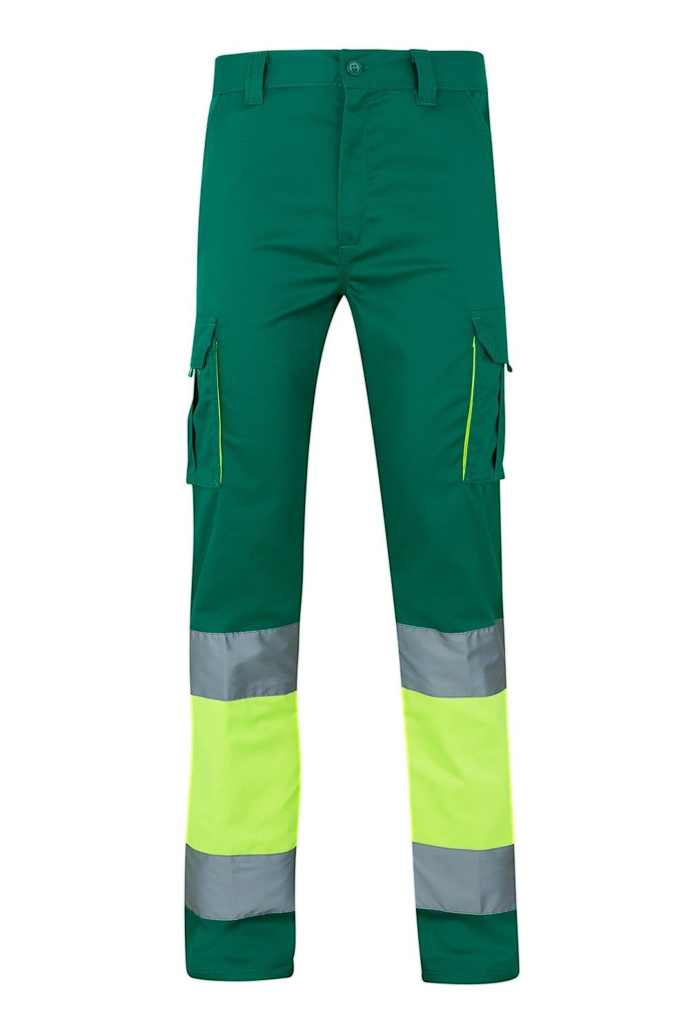 Pantaloni stretch bicolore multitasche