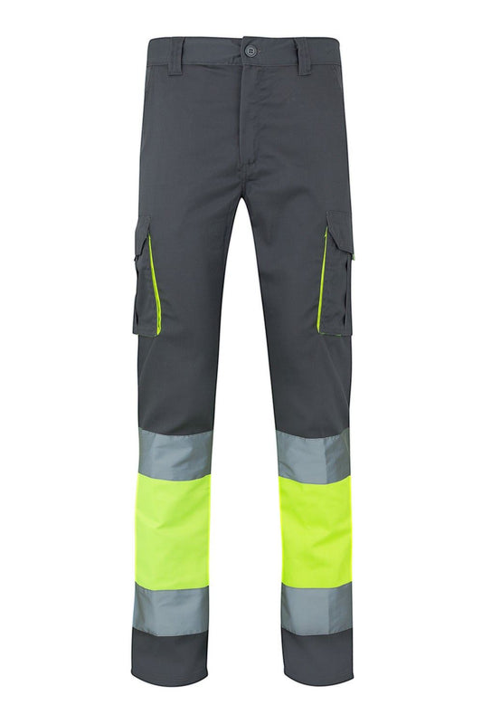 Pantaloni stretch bicolore multitasche