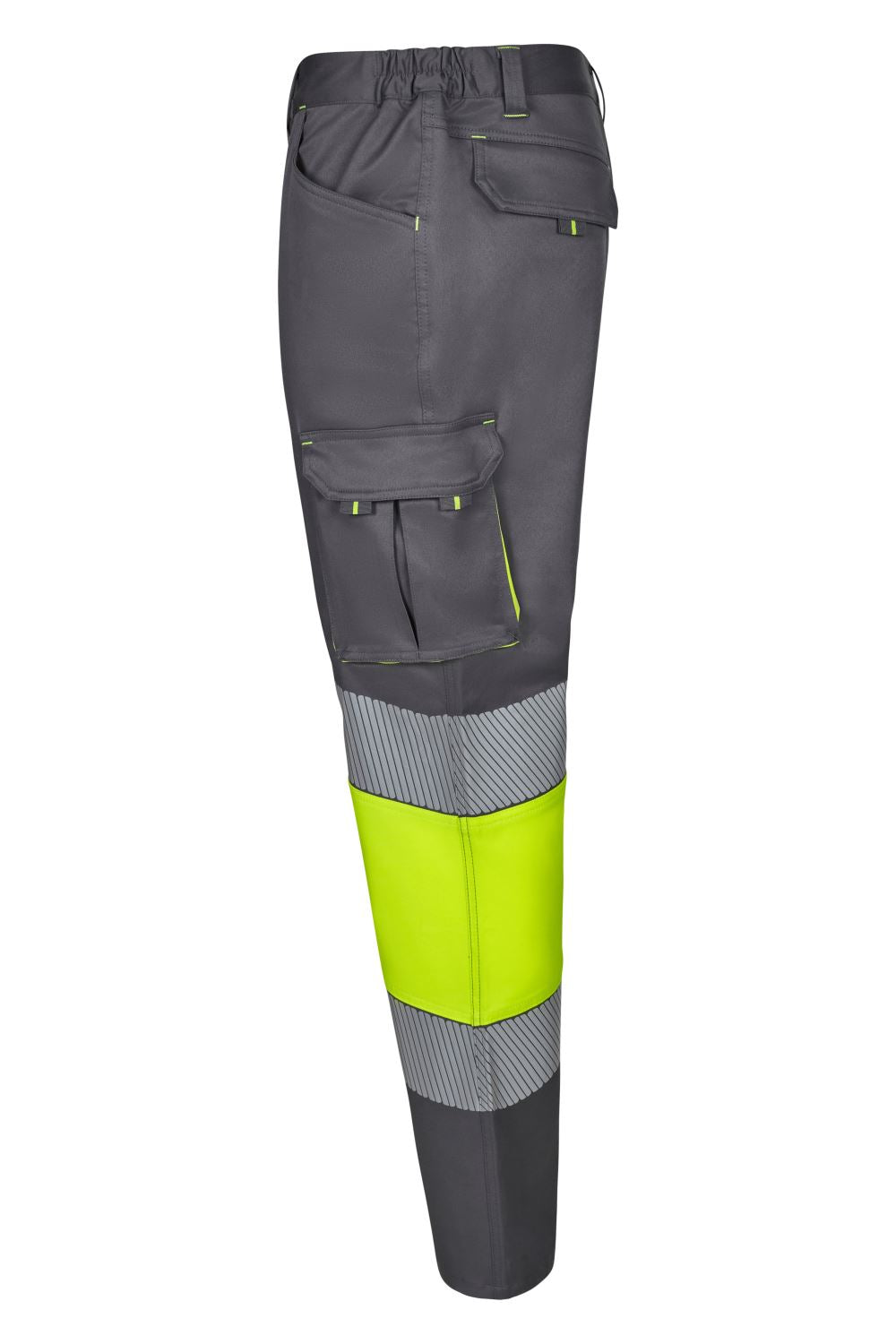 Pantaloni stretch bicolore banda segmentata