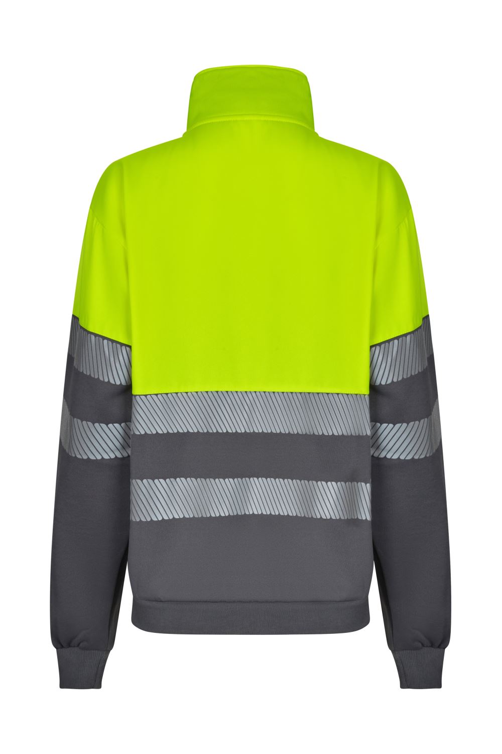 Felpa bicolore con mezza zip banda segmentata