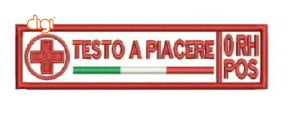 Patch nominativa ricamata con velcro Croce Rossa Italiana