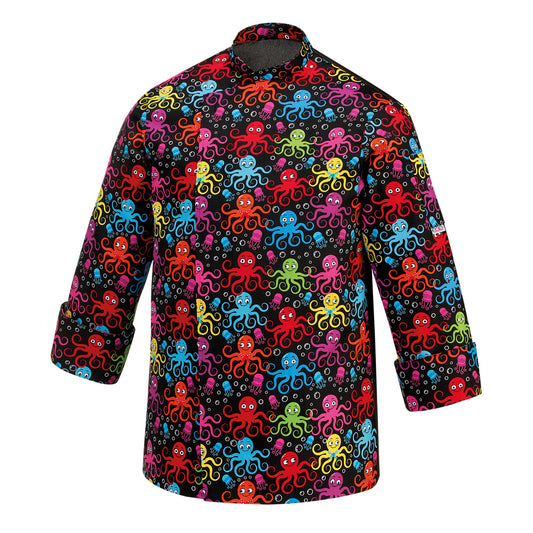 Giacca Oktopus cuoco Unisex con bottoni a pressione e schiena traspirante in Air Plus EGOCHEF