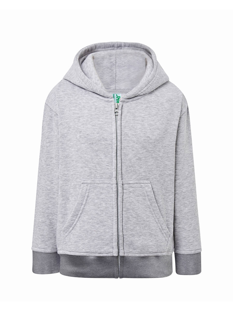 Felpa Full Zip e Cappuccio Bambino Premium - Grigio Cenere [1]