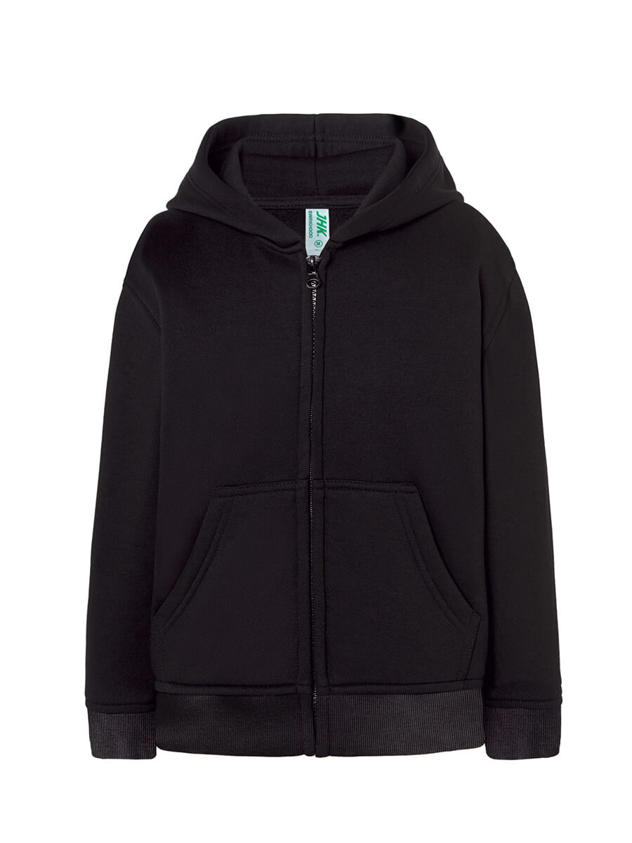 Felpa Full Zip e Cappuccio Bambino Premium - Nero [1]