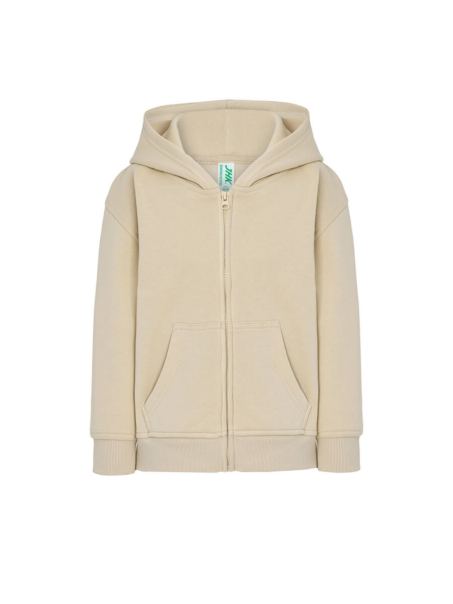 Felpa Full Zip e Cappuccio Bambino Premium - Crema [1]
