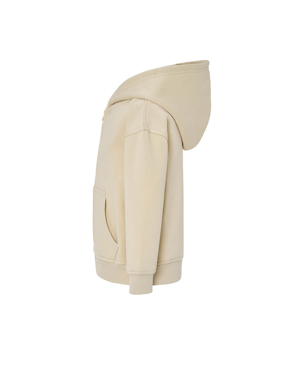 Felpa Full Zip e Cappuccio Bambino Premium - Crema [2]