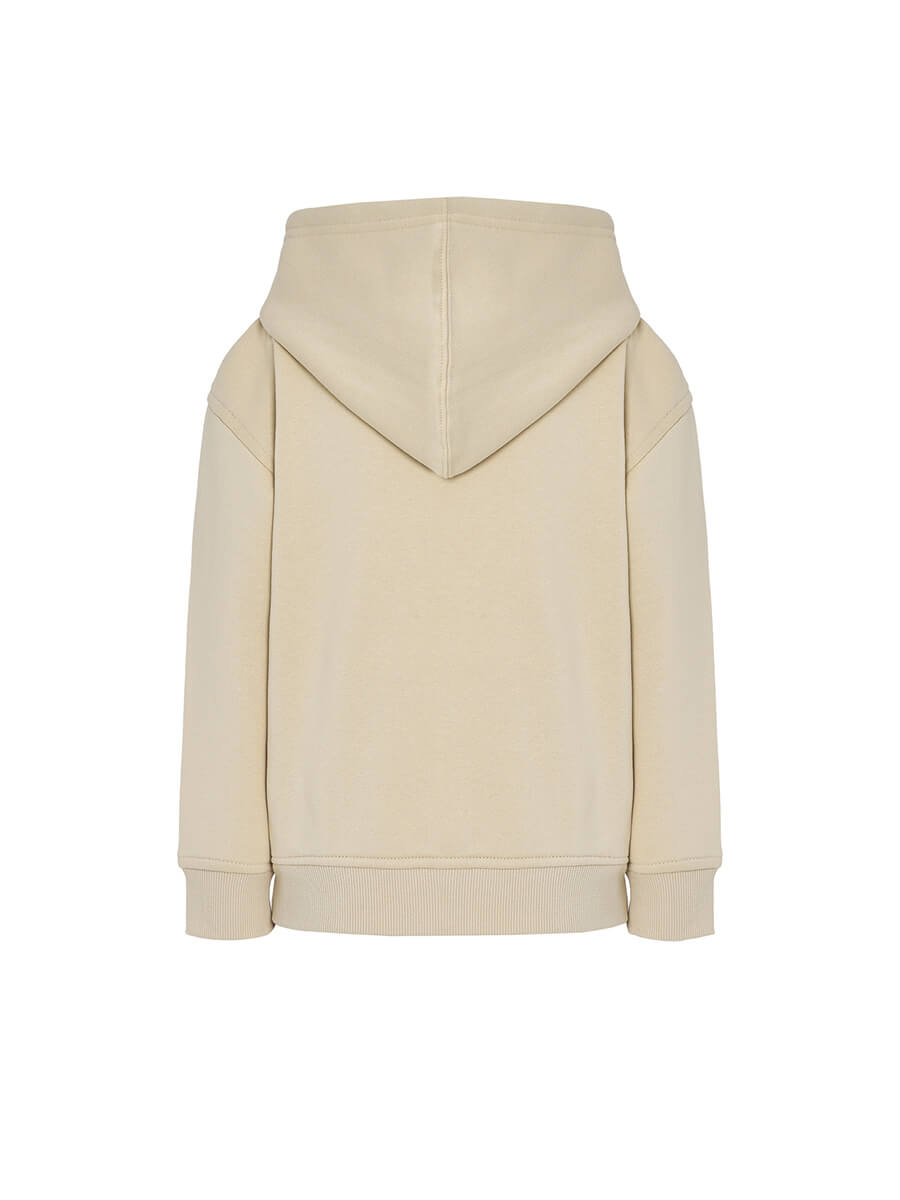 Felpa Full Zip e Cappuccio Bambino Premium - Crema [3]