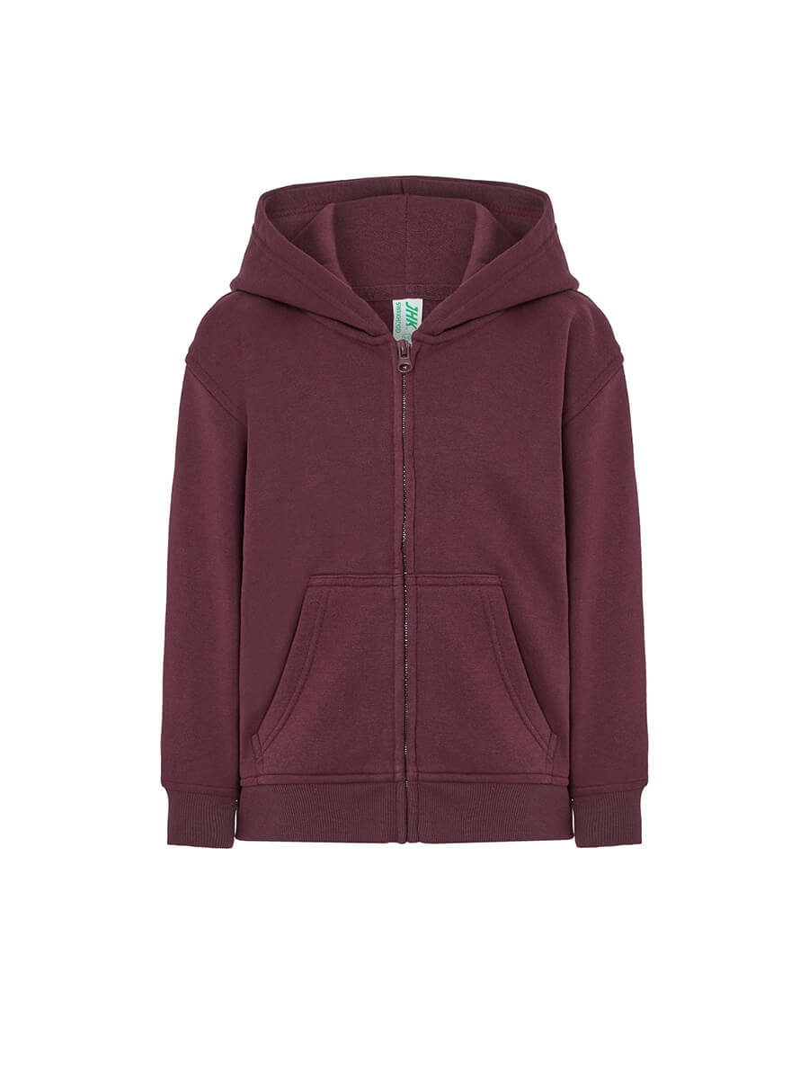 Felpa Full Zip e Cappuccio Bambino Premium - Burgundy [1]