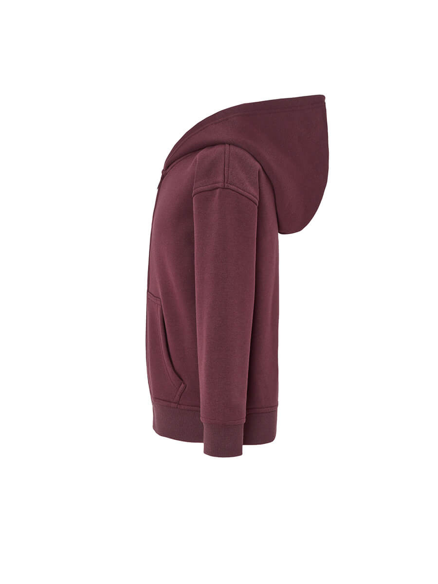 Felpa Full Zip e Cappuccio Bambino Premium - Burgundy [2]