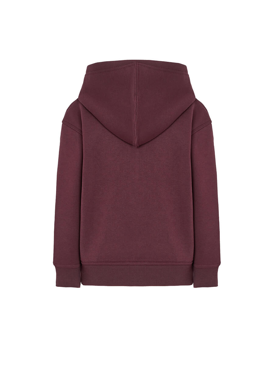 Felpa Full Zip e Cappuccio Bambino Premium - Burgundy [3]