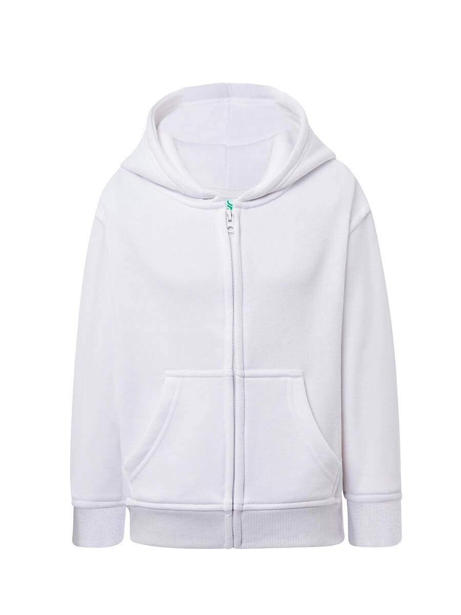 Felpa Full Zip e Cappuccio Bambino Premium - Bianco [1]