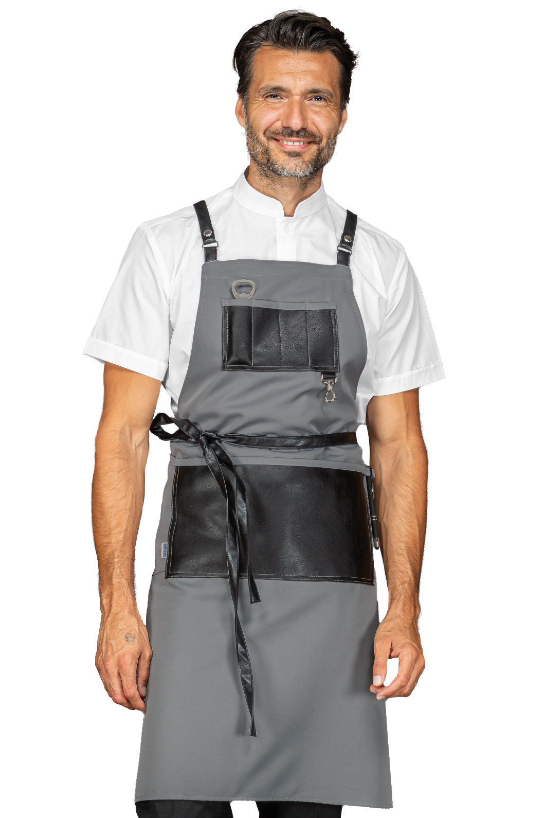 Grembiule Bristol con Inserti in Pelle - Grigio [1]