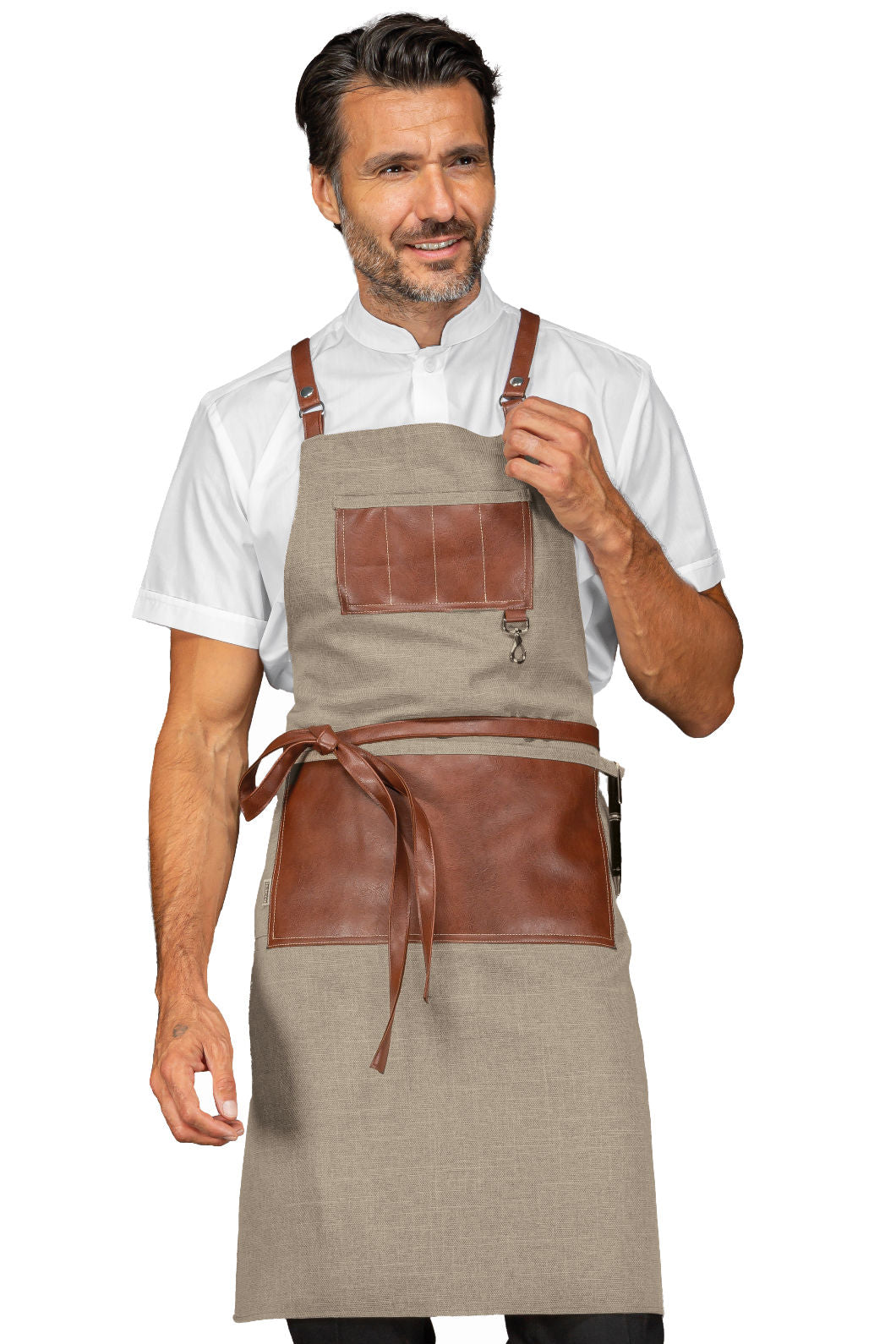 Grembiule Bristol con Inserti in Pelle - Natural [1]