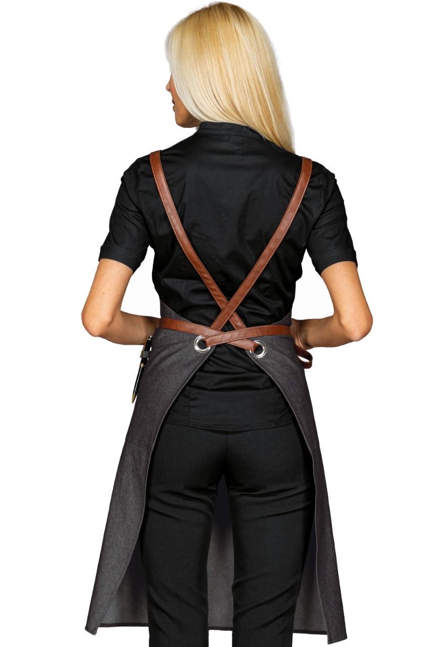 Grembiule Bristol con Inserti in Pelle - Black Jeans [2]