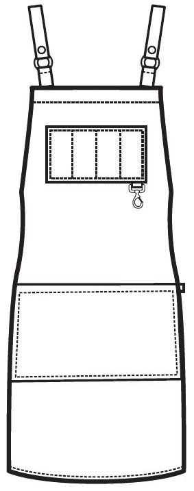 Grembiule Bristol Short con Inserti in Pelle - Nero [3]