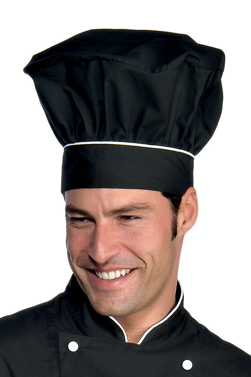 Cappello Cuoco Tradizionale - Nero/Bianco [1]