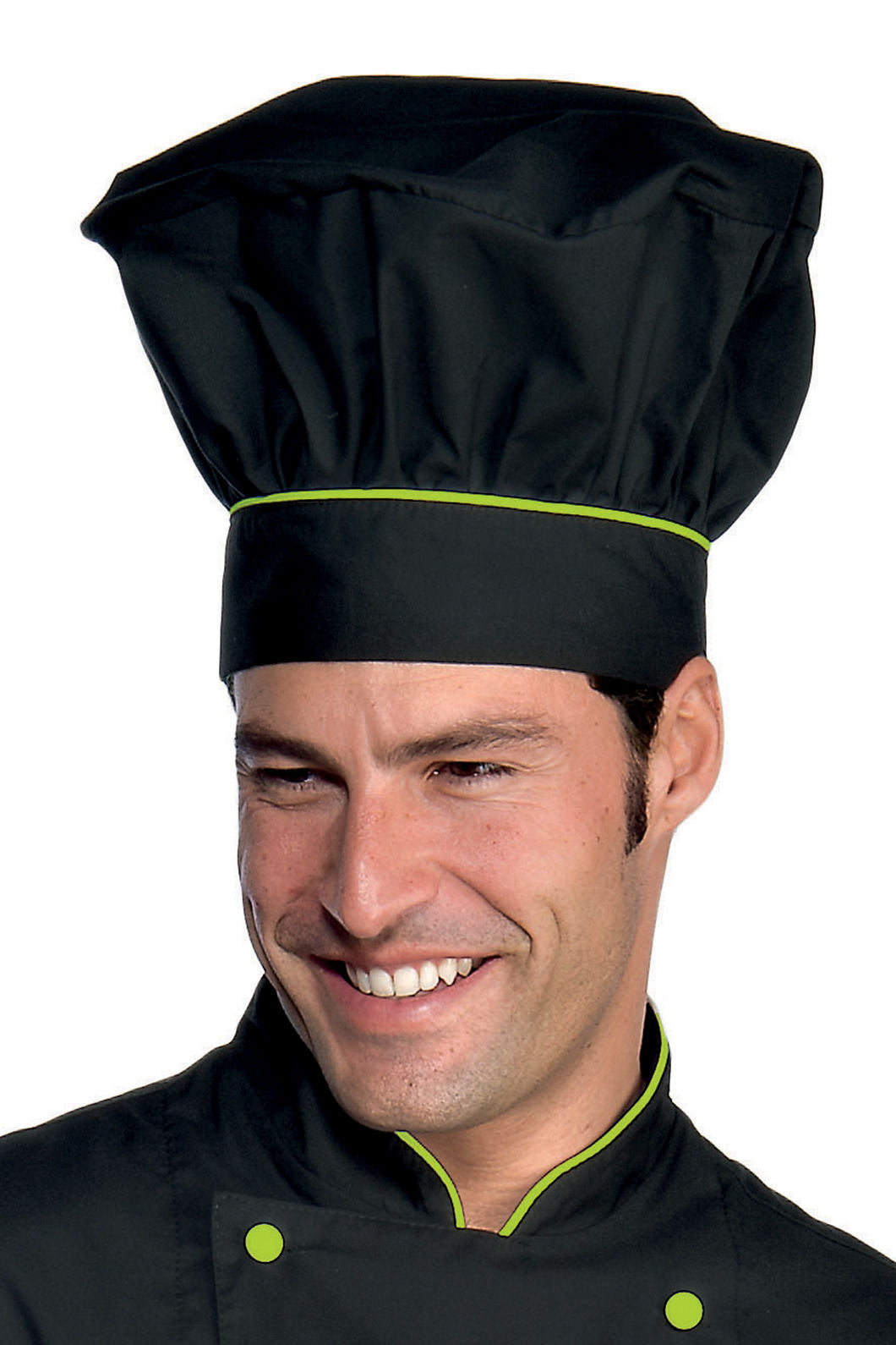 Cappello Cuoco Tradizionale - Nero/Verde Mela [1]