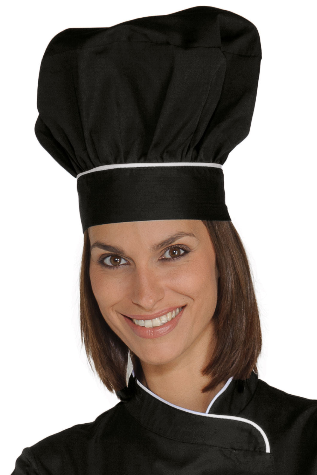 Cappello Cuoco Tradizionale - Nero/Bianco [2]
