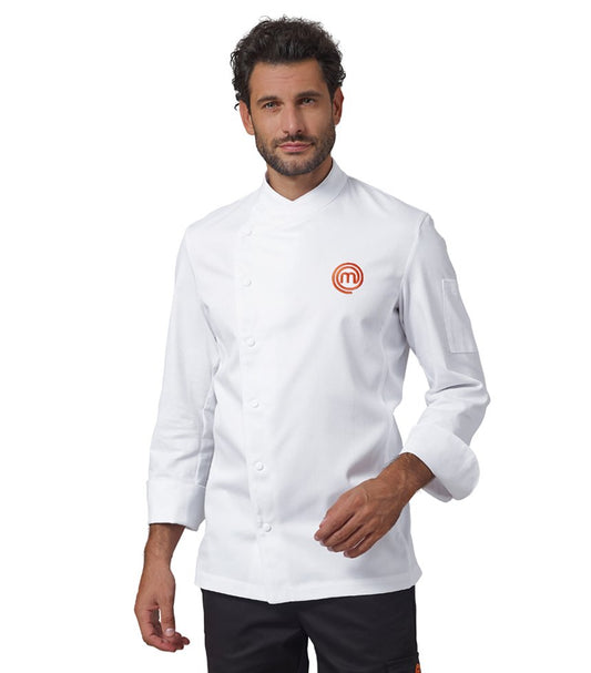 GIACCA MASTERCHEF OFFICIAL CON BOTTONI A FUNGO - Bianco