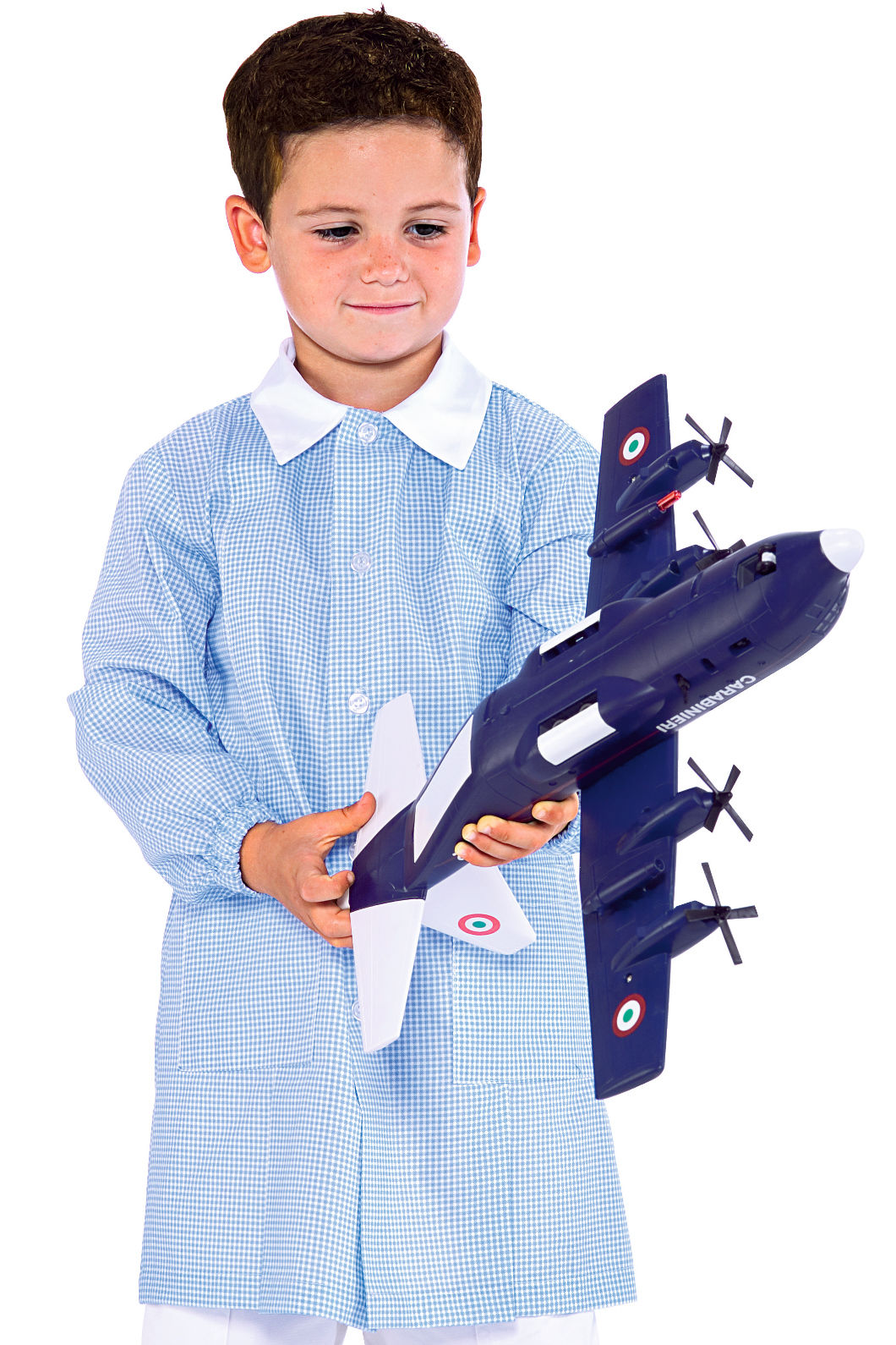 Grembiule Pollicino Scuola - Quadretto Azzurro [1]