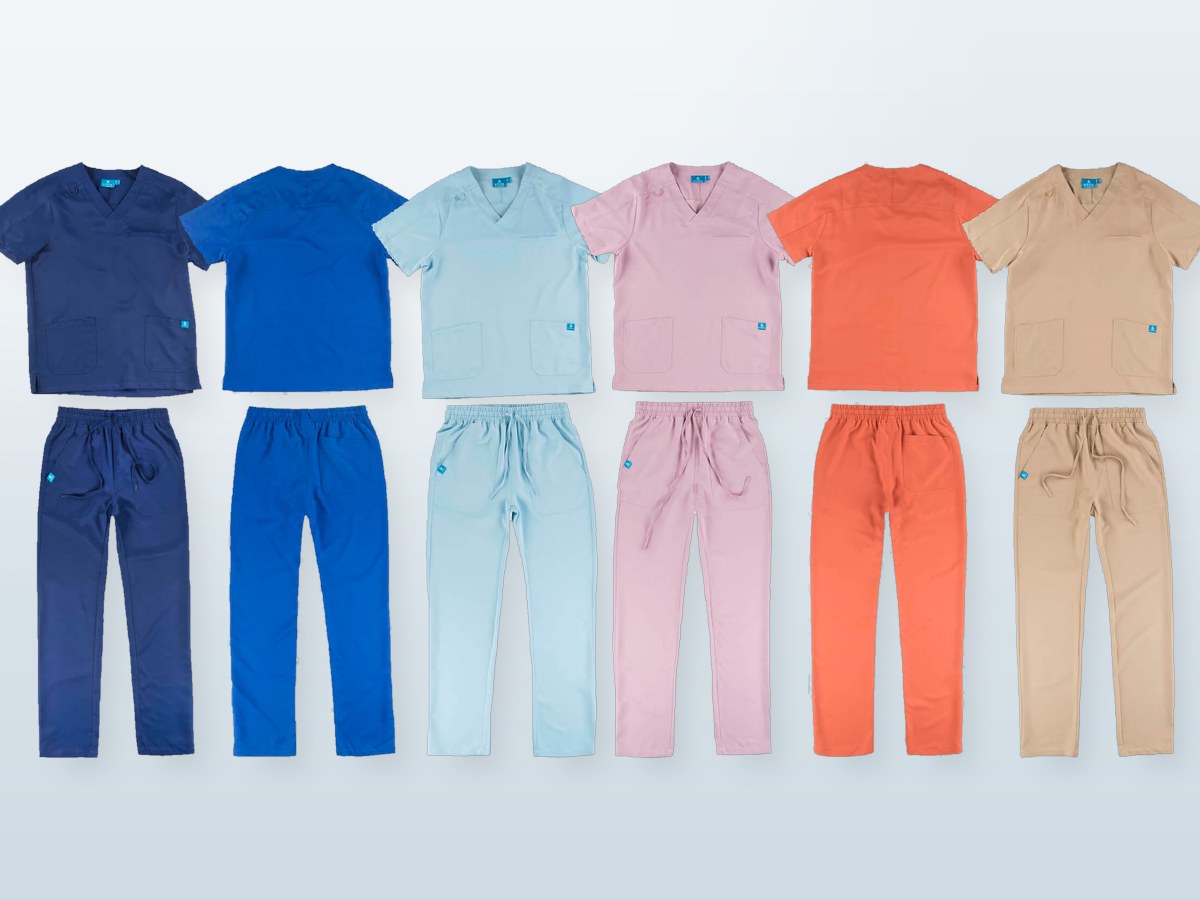 I sei colori del set sanitario: blu navy, blu royal, azzurro, rosa, corallo e sabbia